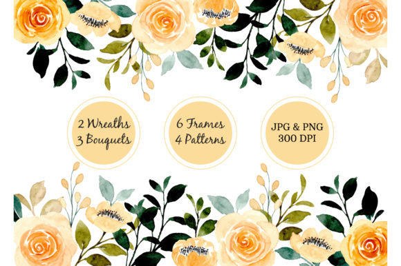 Digital Clipart Floral Watercolor Part19 and Illustrations