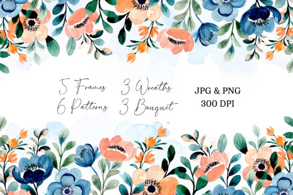 Digital Clipart Floral Watercolor Part25 Illustrations