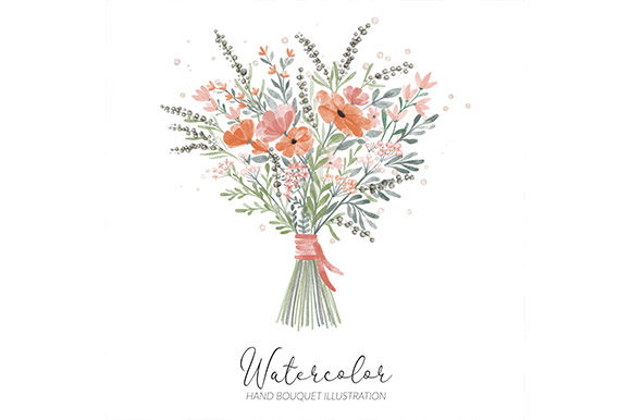 Hand Bouquet Watercolor Illustration