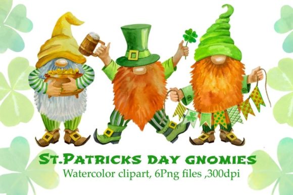 St Patricks Day Gnome Watercolor