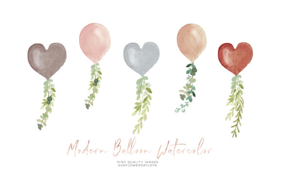 TERRACOTA Balloon Watercolor Clipart and Illustrations