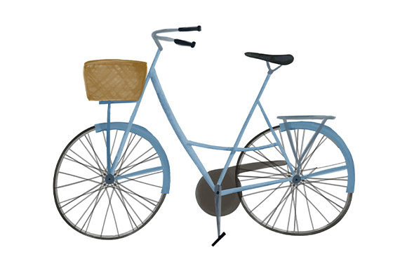Watercolor Bicycle Illustration Element and Illustrations