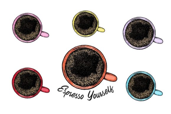 Watercolor Coffee Cups Illustrations