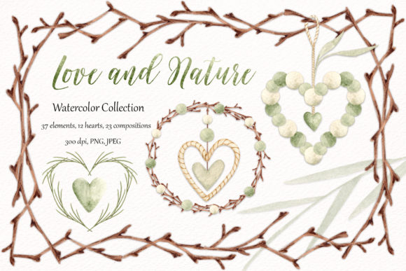 Watercolor Collection “Love and Nature” Illustrations