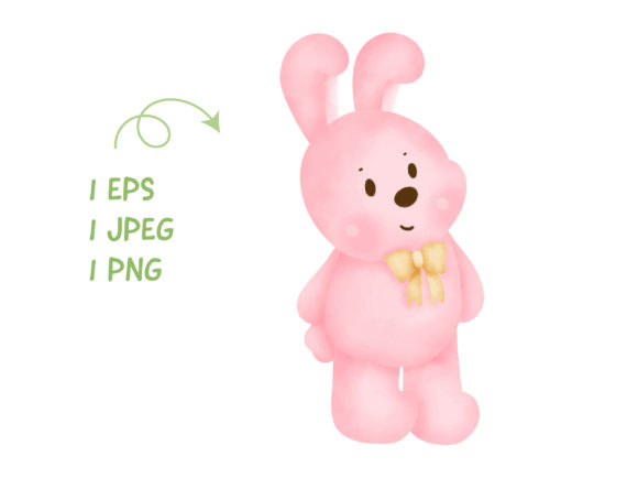 Watercolor Easter Day Rabbit Clipart and Illustrations