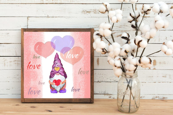Watercolor Gnome with Heart and Balloons: Illustrations Review