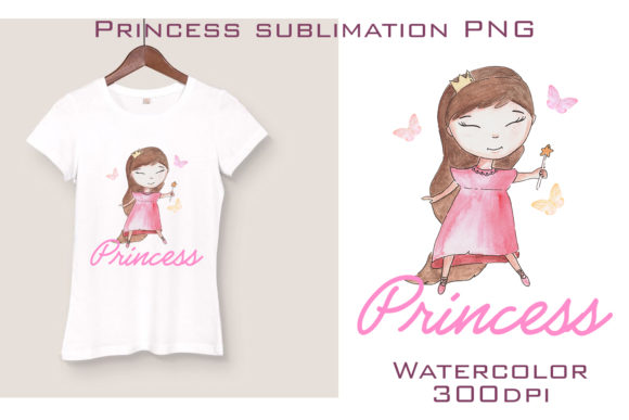 Watercolor Princess Sublimation: Premium Illustrations