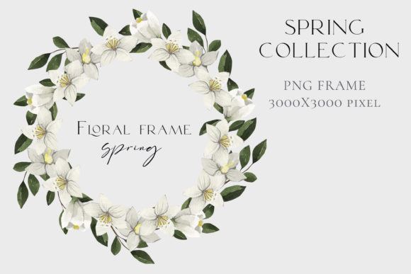 Watercolor Round Wreath of Green Leaves: Premium Illustrations