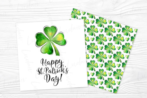 Watercolor Shamrock Card: Fresh Illustrations